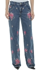 BLUGIRL-Jeans straight fit cu broderie florala